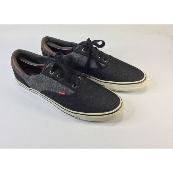 Levi Strauss‎ Co Men's Black Dark Gray Denim Low Comfort Shoes Size 12 Textile - Picture 1 of 8